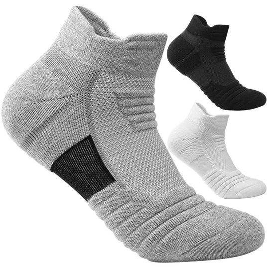 3 Pairs Breathable Mesh Athletic Socks - Cushioned, Moisture-Wicking, Durable for Sports