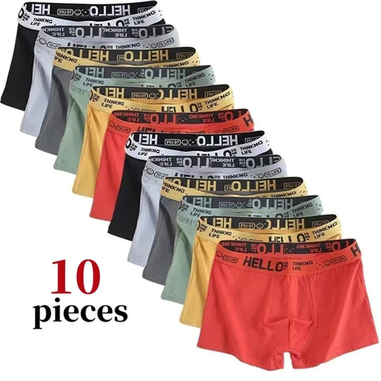 10-Pack Men's Stretch Boxer Shorts - Breathable, Soft, Comfortable (L-4XL)