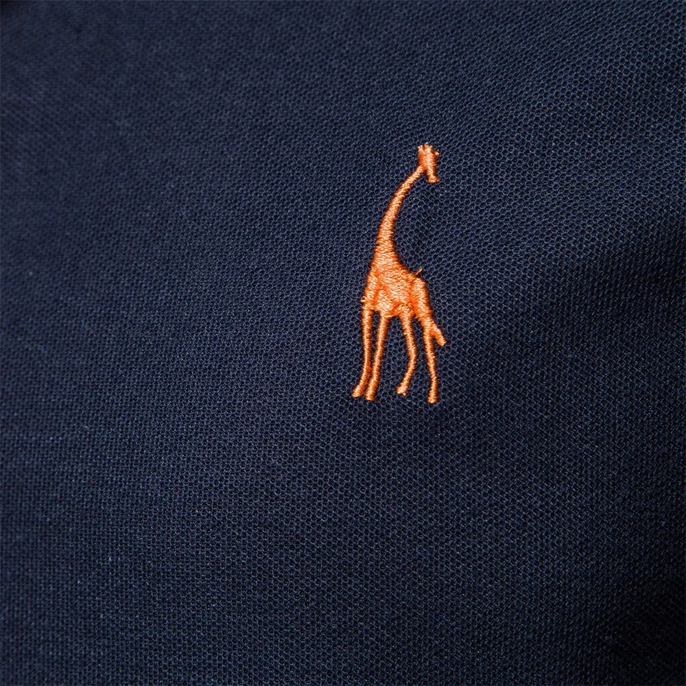 AIOPESON Embroidered Cotton Polo Shirt